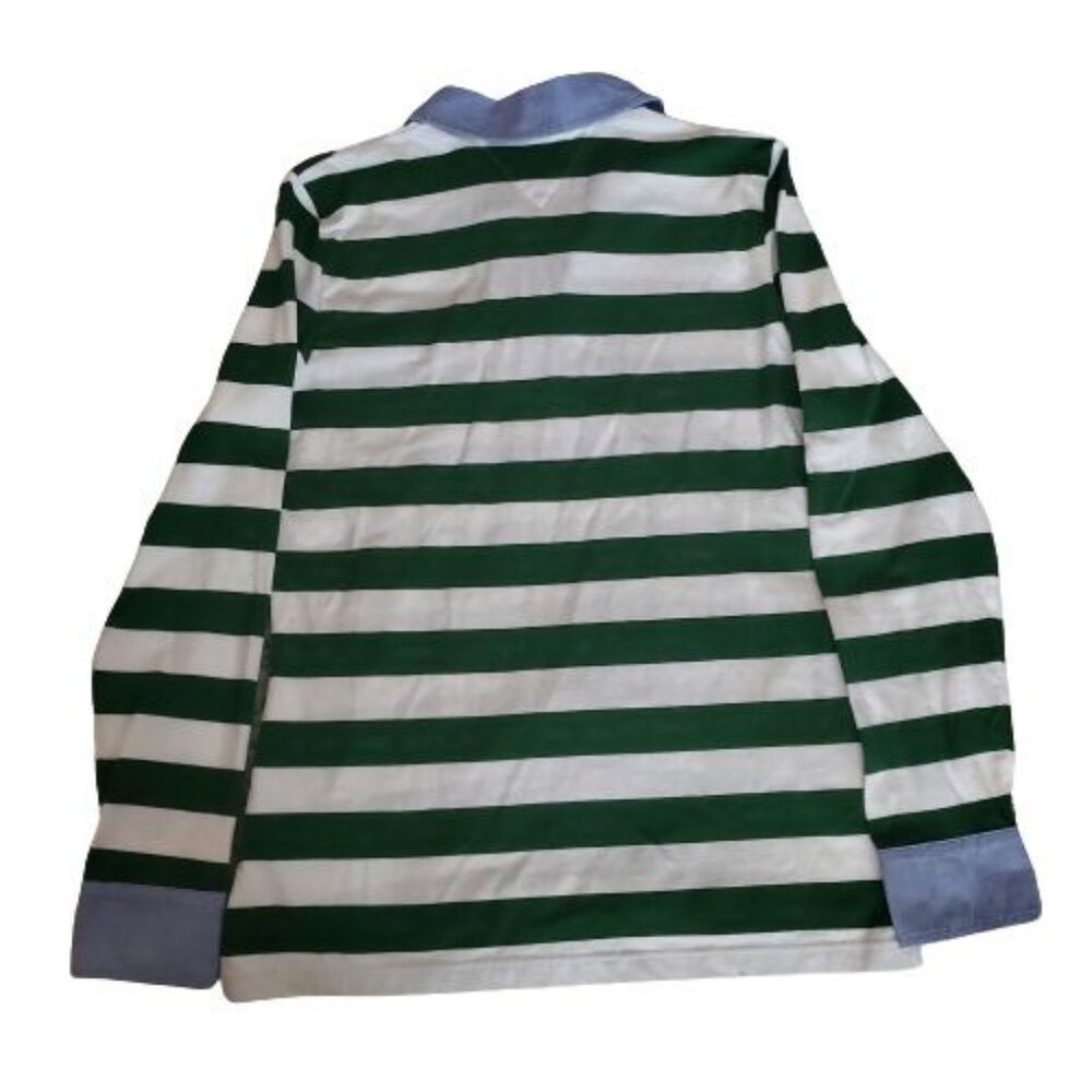 Tommy Hilfiger Women's Collared Striped Pocket Long Sleeve Polo Shirt Medium - Picture 5 of 12